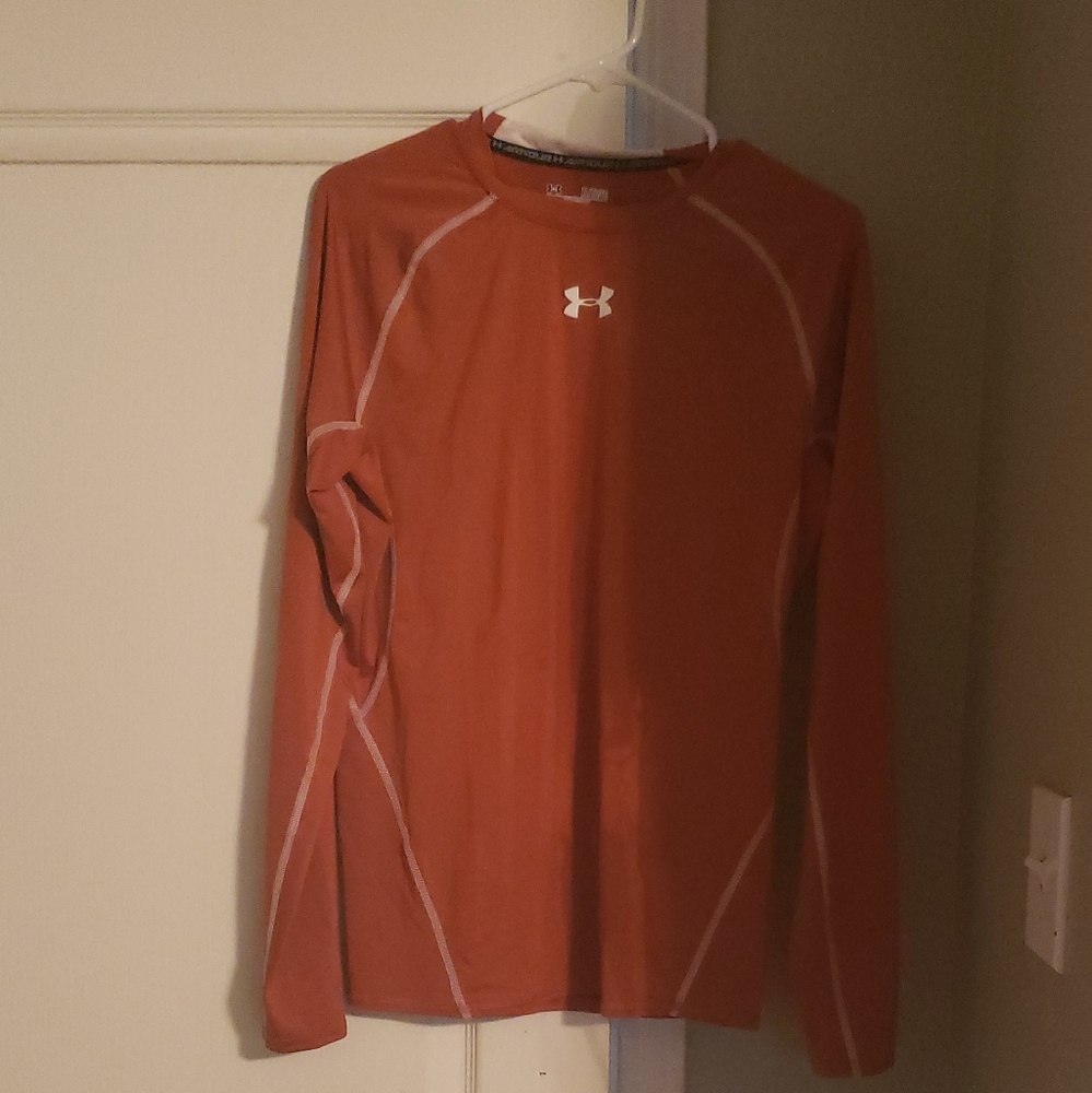 Brunt Orange Under Armour Compression Long Sleeve
